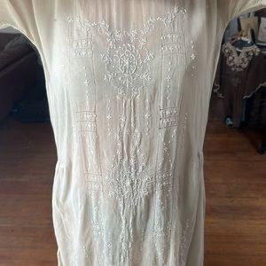 Victorian era sheer hand embroidered dressing gown